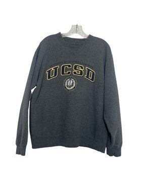 Vintage UC San Diego Crewneck Sweatshirt Large Gray Fleece Lined Fanwear